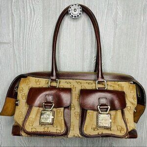 Dooney and Bourke vintage brown satchel bag / dr bag with gold hardware purse